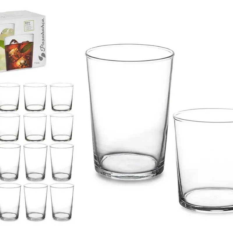 Set 12 vasos bistro pinta 380 ml y 510 ml