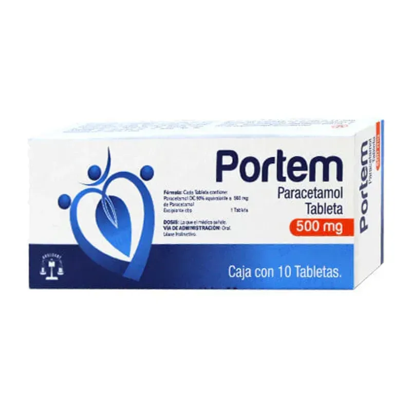 Paracetamol Portem - 10 Tabletas 500 Mg
