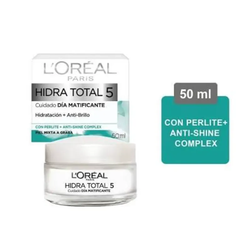 Crema Facial Hidratante Matificante Hidra Total 5 beneficios en 1 L'oréal 50ml