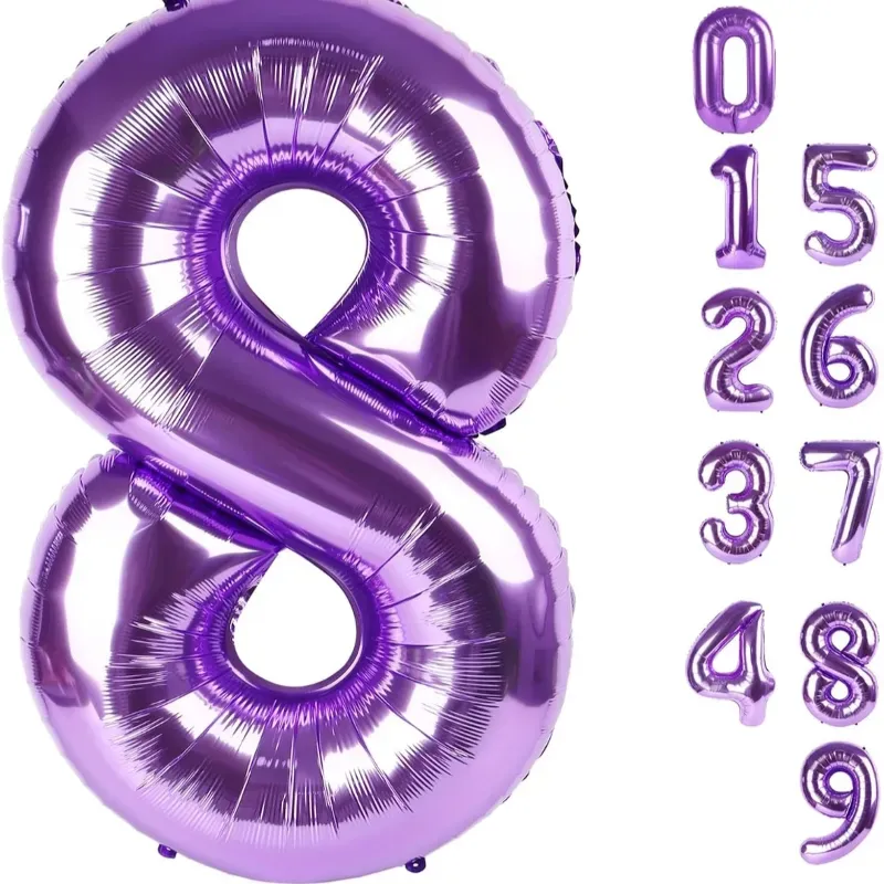 Globo foil número 8 morado