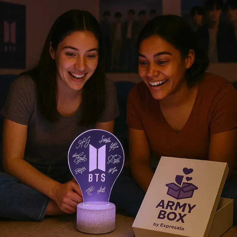 Lámpara led con las firmas de BTS