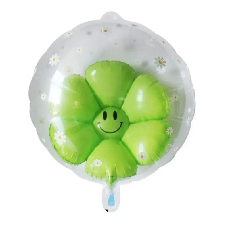 Globo burbuja con flor verde