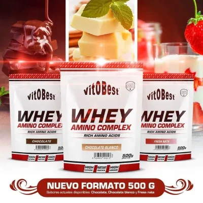 VitoBest Whey Amino Complex 500 g – Chocolate / Chocolate Blanco / Fresa Nata