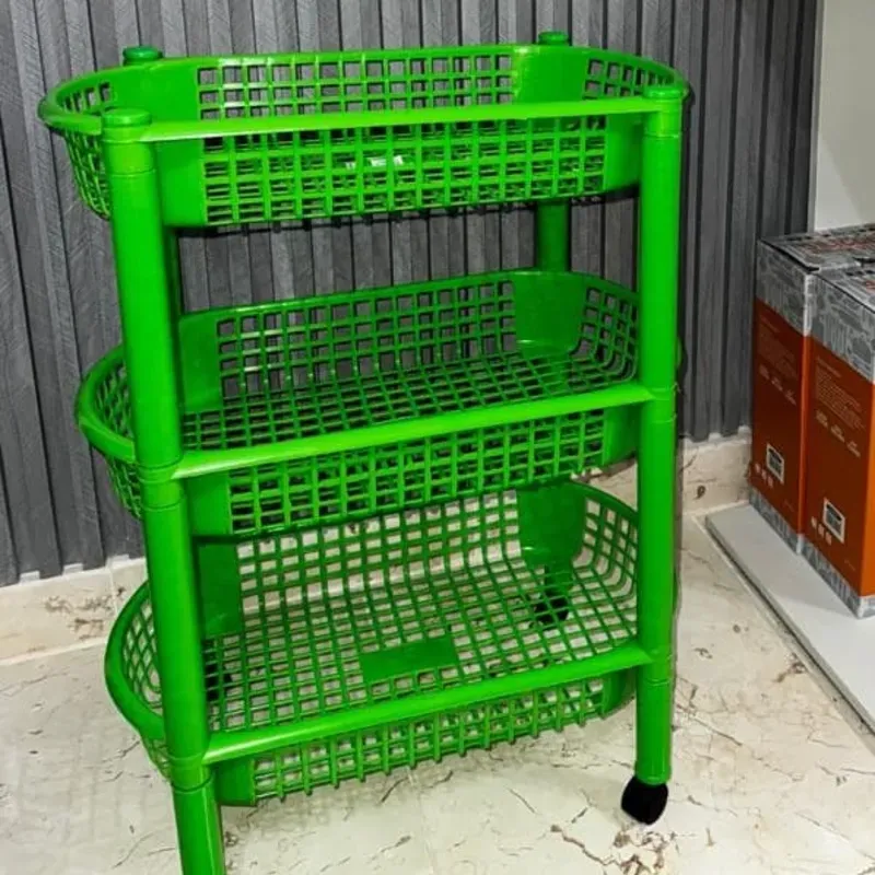 Organizador plástico de 3 niveles con rueditas