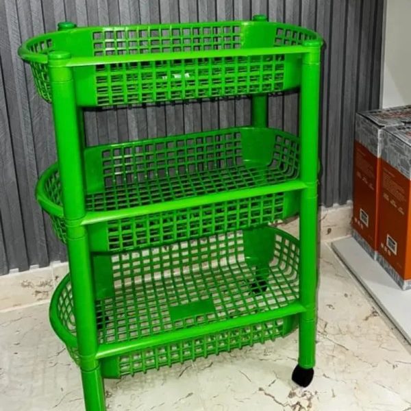 Organizador plástico de 3 niveles con rueditas