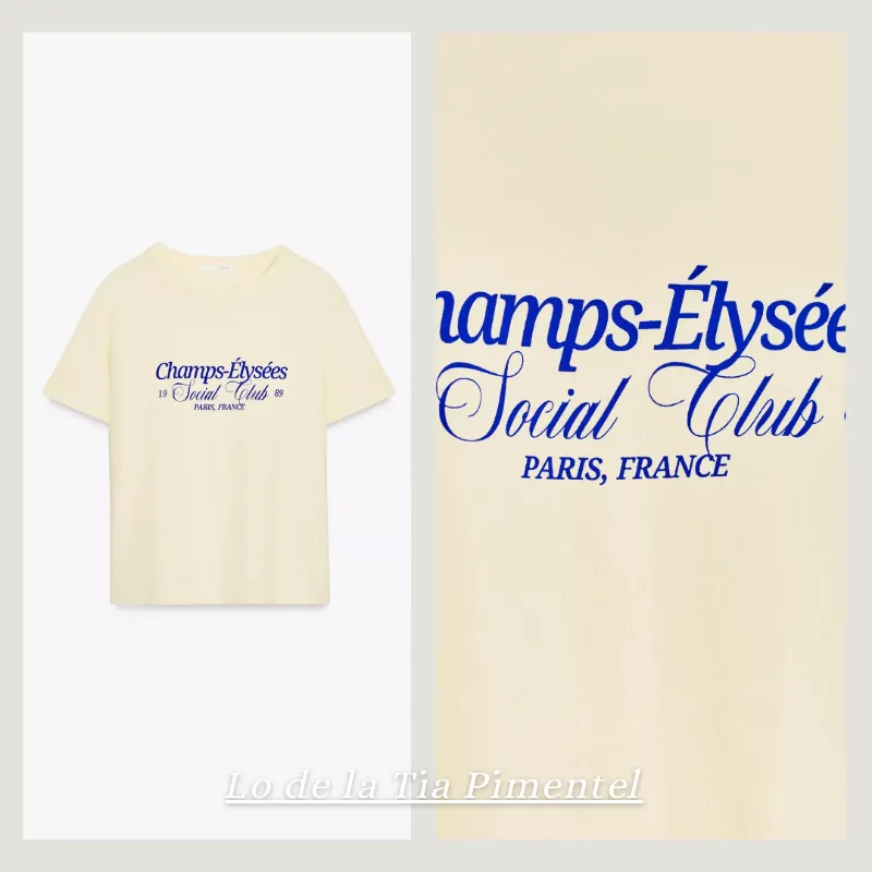 ZARA Pulóver amarillo con letras