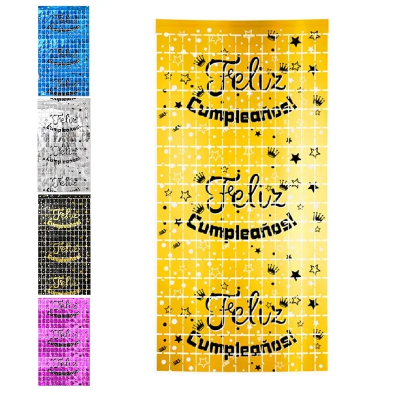 Cortinas metálicas feliz cumpleaños