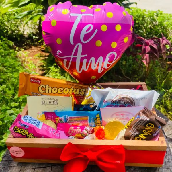 Caja de madera con candy