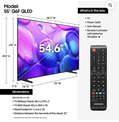 Samsung TV 55” QLED