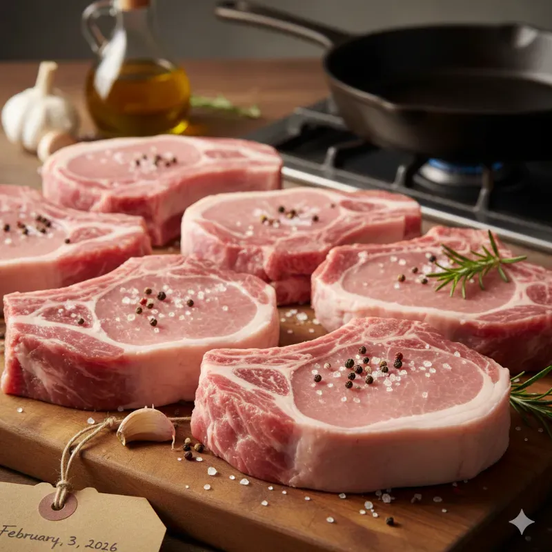 Chuletas de cerdo al corte