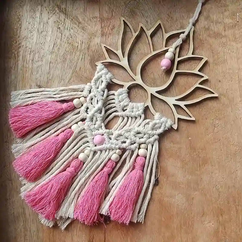 Flor de Loto con Tejido Macramé