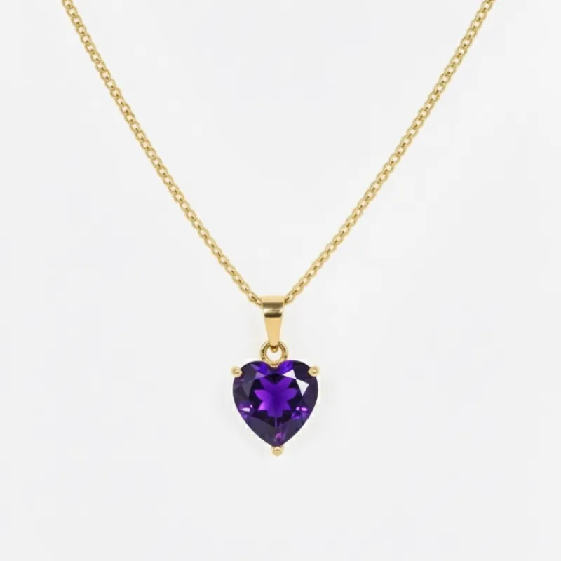 Cadena con dije de gema de corazón