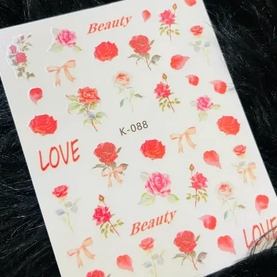 Calcomanía flores y lazos