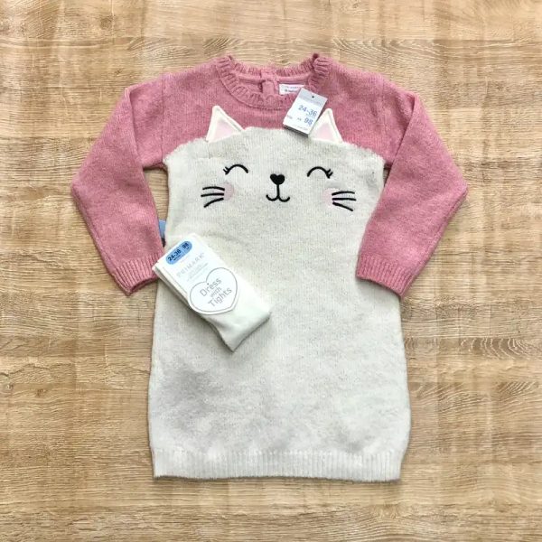 Vestido tejido con gatico