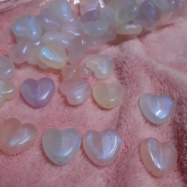 Corazones grandes luminosos tornasol azulado