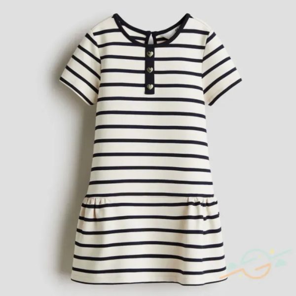 Vestido beige rayas H&M