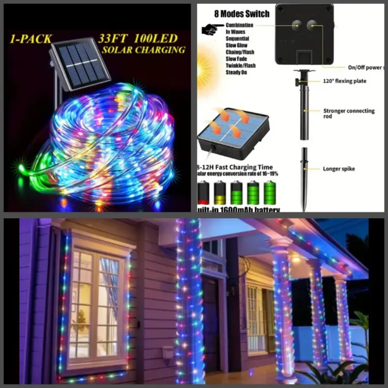 20metros Manguera multicolor con panel solar