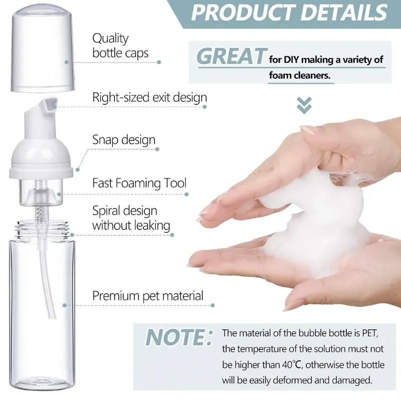 dispensadores de jabón de espuma de plástico de 2 onzas