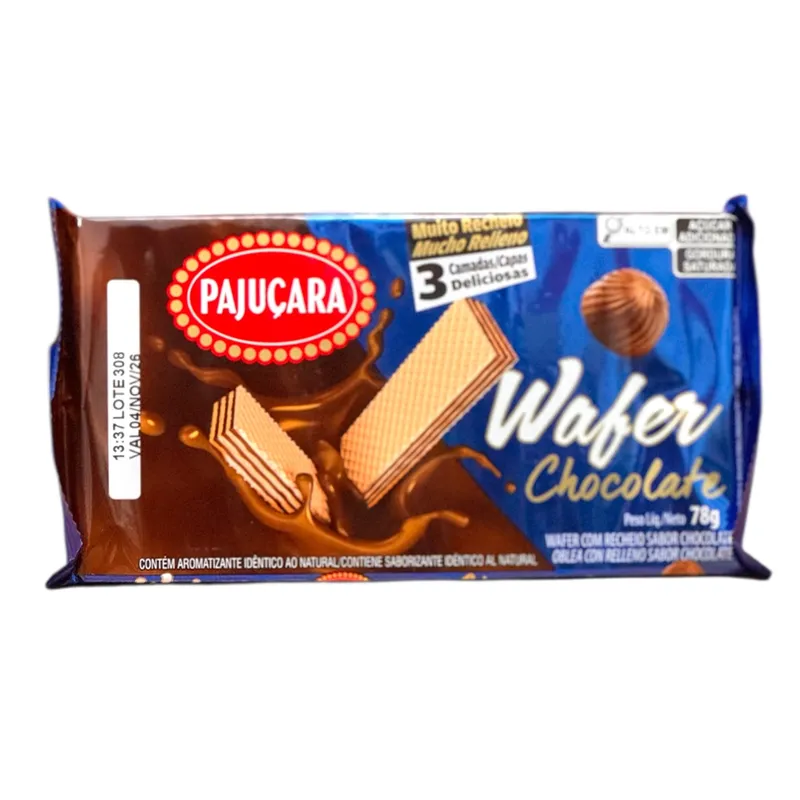 Wafer de Chocolate "Pajucara"78gr