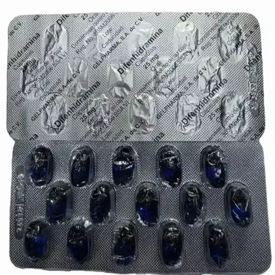 Diferenhidramina (Benadrilina)(15 capsulas 25mg)