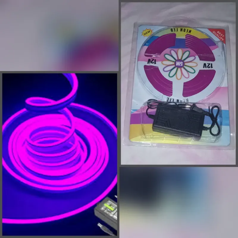 Luz neòn morado con y sin transformador