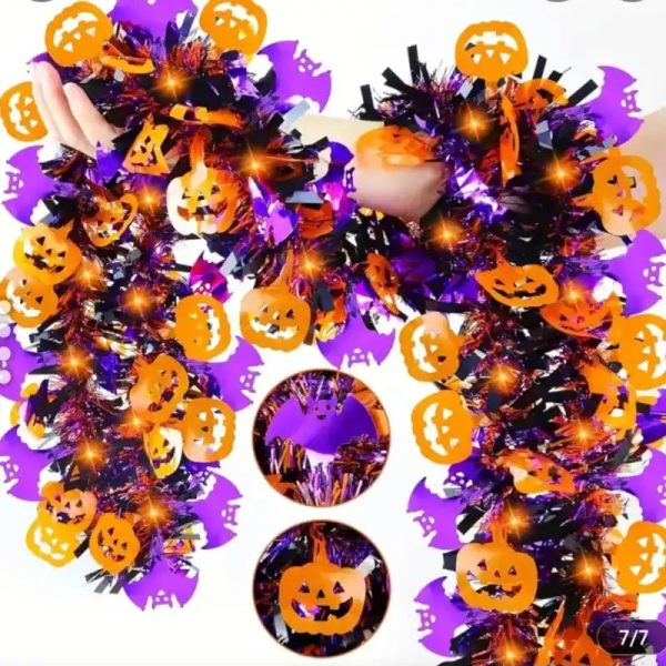 Cadeneta Murciélago Calabaza para Halloween 
