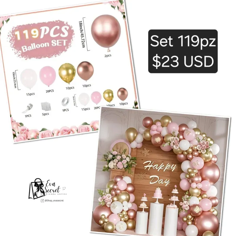 Set 119pz de globos para cumpleaños