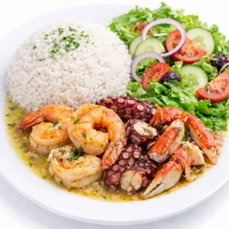 Tres Mares con Arroz Blanco