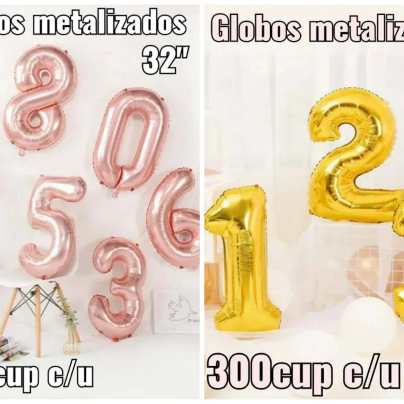 Globos Metalizados de Números