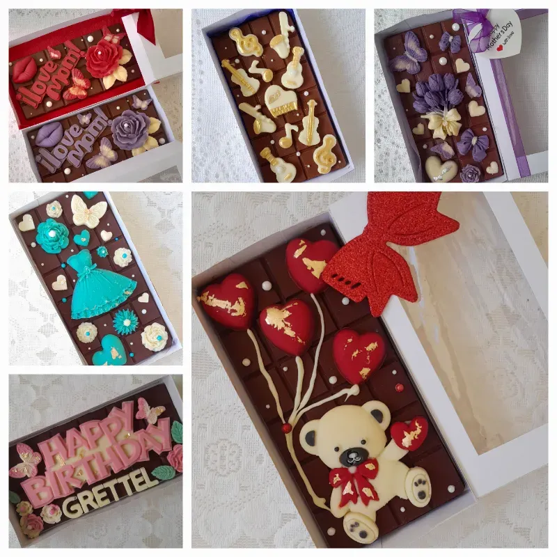 Tabletas de chocolate decoradas...❤️