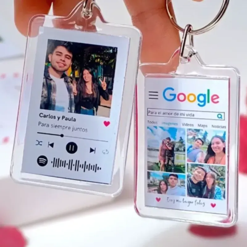 Llavero plástico transparente