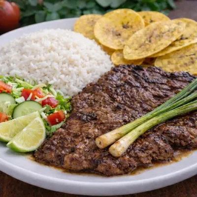 Carne Asada de res con Arroz blanco