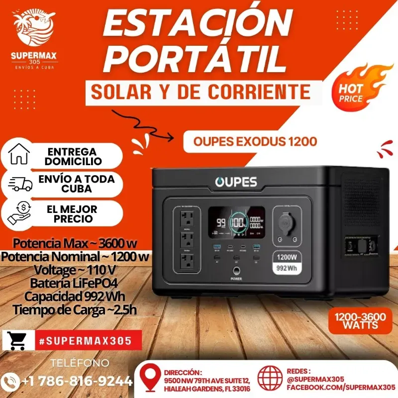 Estación Portátil Solar Oupes Exodus 1200