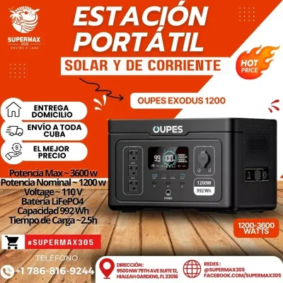 Estación Portátil Solar Oupes Exodus 1200