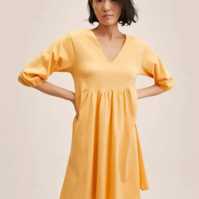 Vestido naranja clarito Mango