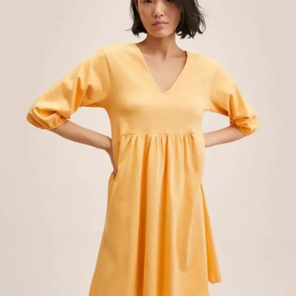 Vestido naranja clarito Mango