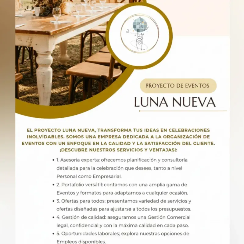Organización de Eventos con Sello de Calidad: Proyecto Luna Nueva ✨