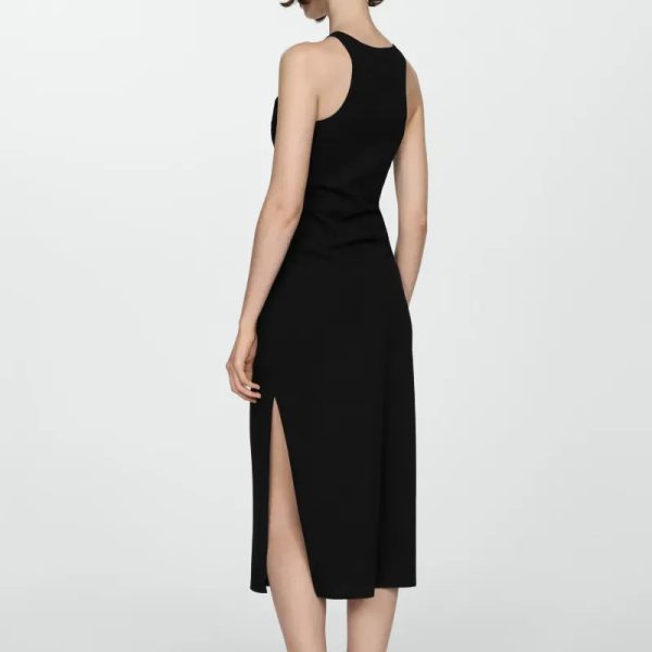 Vestido midi abertura