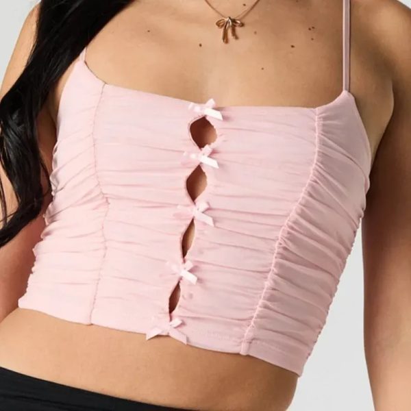 Top rosa de lazos