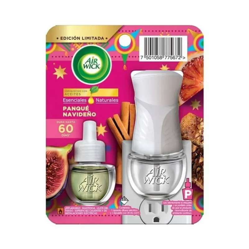 Ambientador eléctrico olor panque navideño con aceites esenciales
