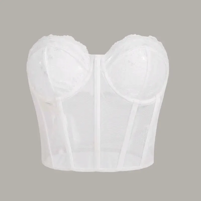  Top tubo de encaje — Blanco