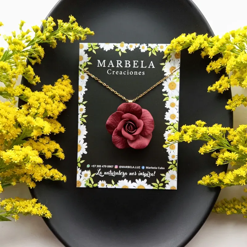 ✨Cadena de Rosa Vino Tinto✨