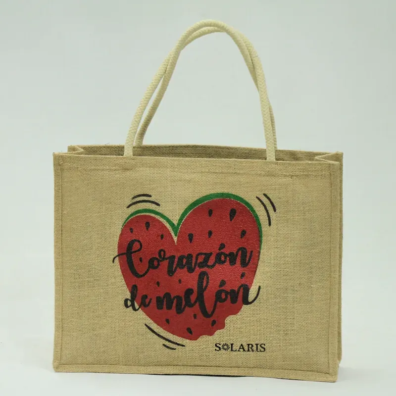 Bolso de yute corazon de melón