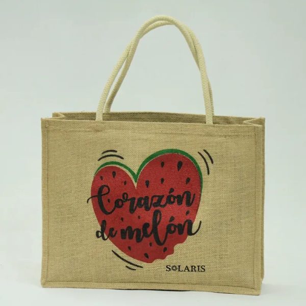 Bolso de yute corazon de melón