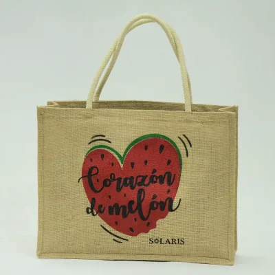 Bolso de yute corazon de melón