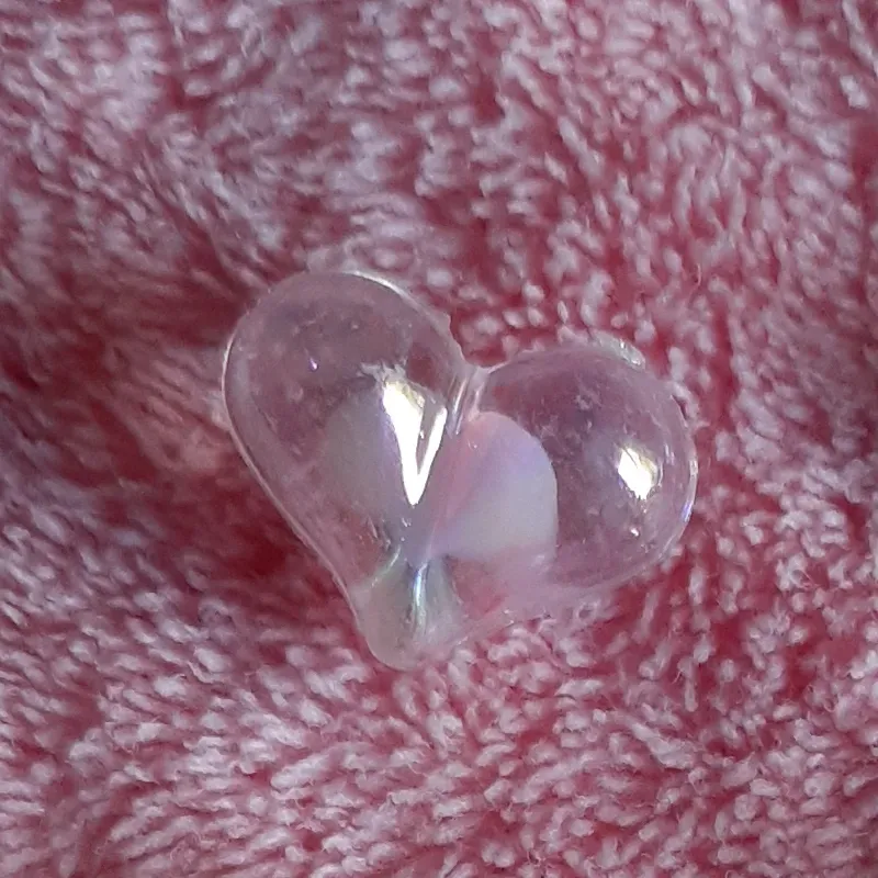 Corazón mediano ancho centro rosa