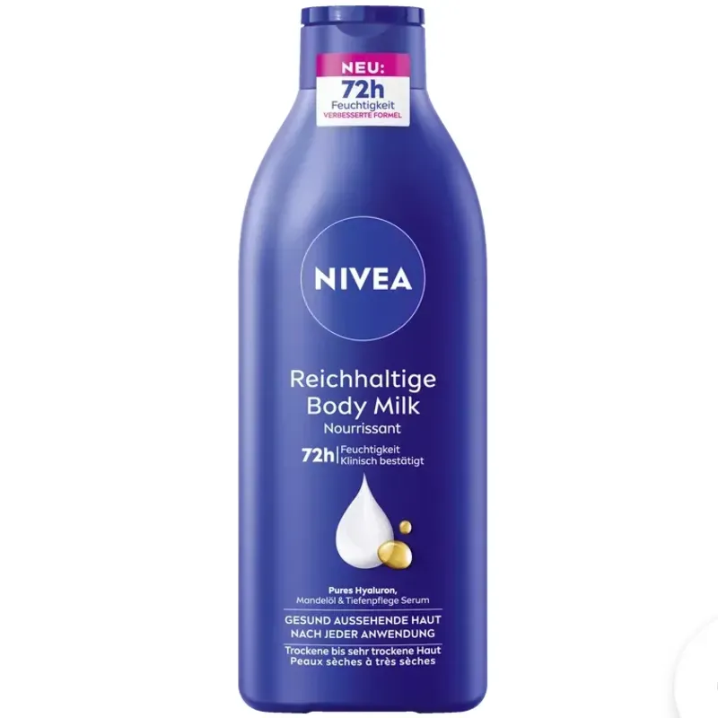 NIVEA LECHE CORPORAL RICA ! 72h DE HIDRATACIÓN 400(ml)