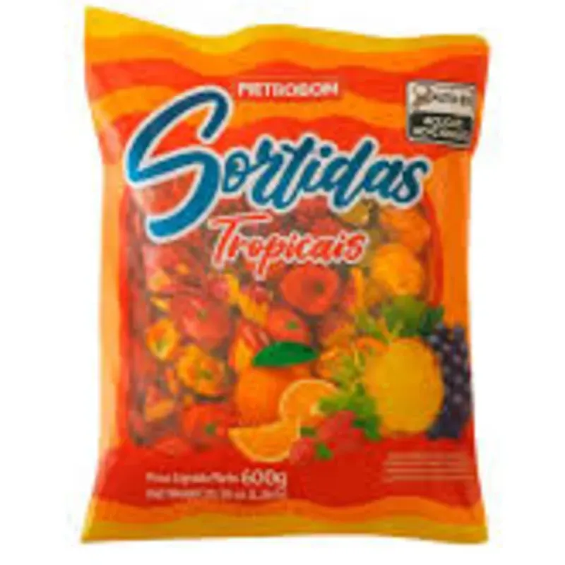 1204045 - Caramelos duros sabores tropicales surtidos Pietrobon 600g (Caja de 16 paquetes) - U/M: U