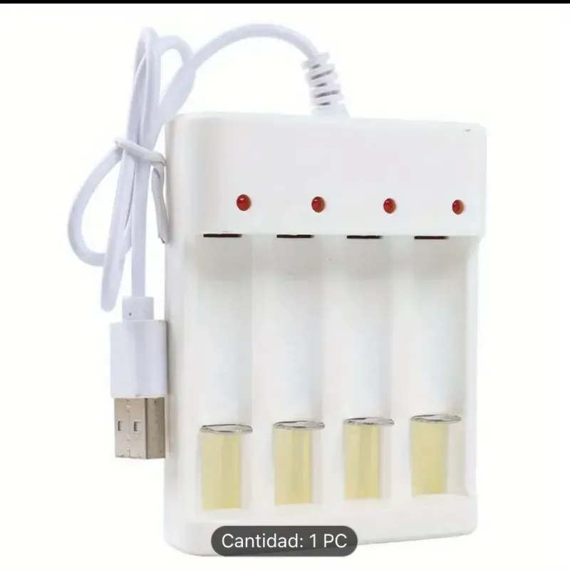 Cargador de Pilas AA y AAA de Alimentación USB de Carga Rápida