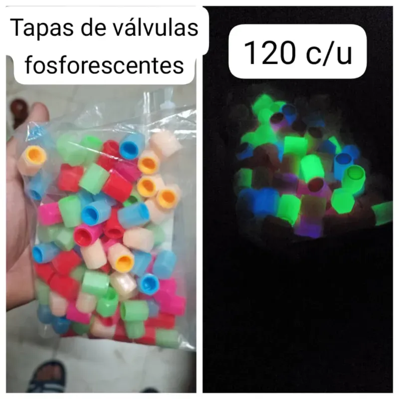 Tapas de válvulas fosforescentes